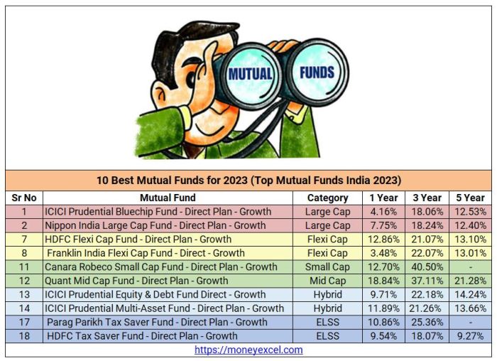 Mutual funds years performing india last five performance equity based below history list good